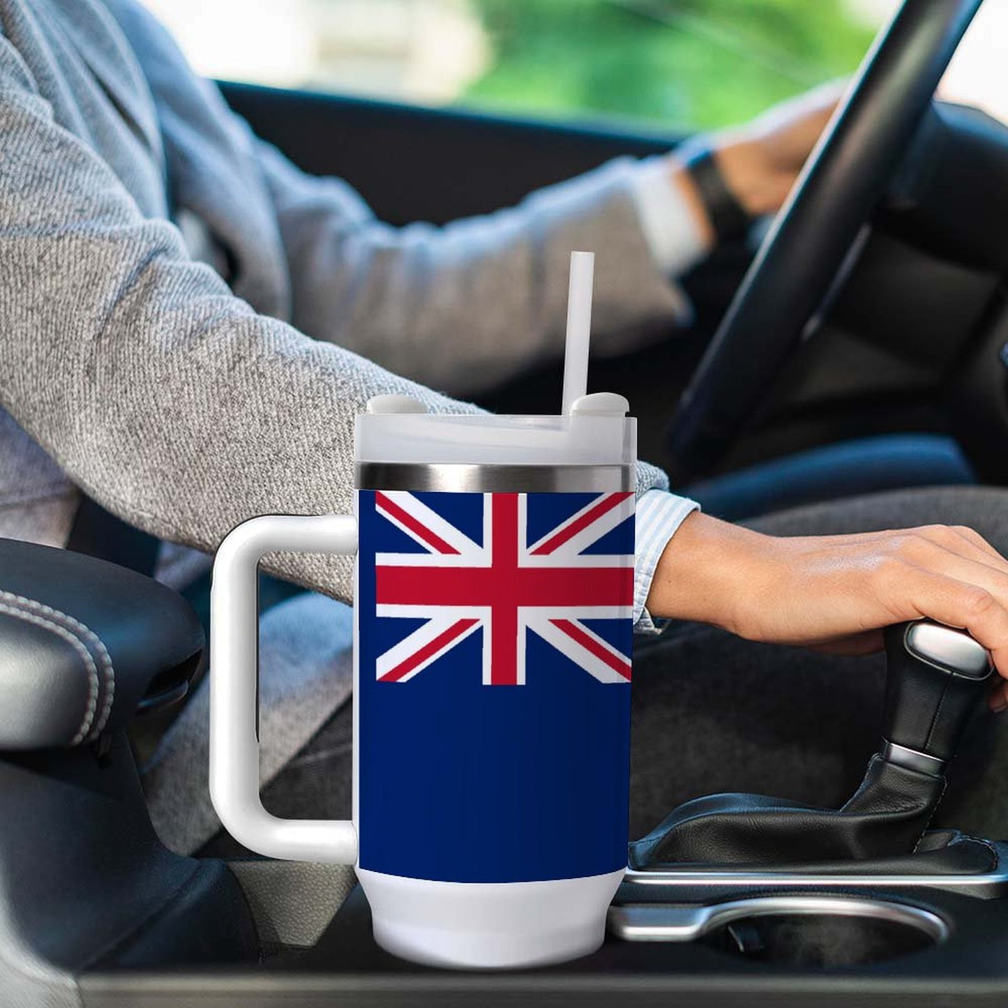 40 oz Stainless Steel Tumbler with New Zealand Flag Design - Made in USA