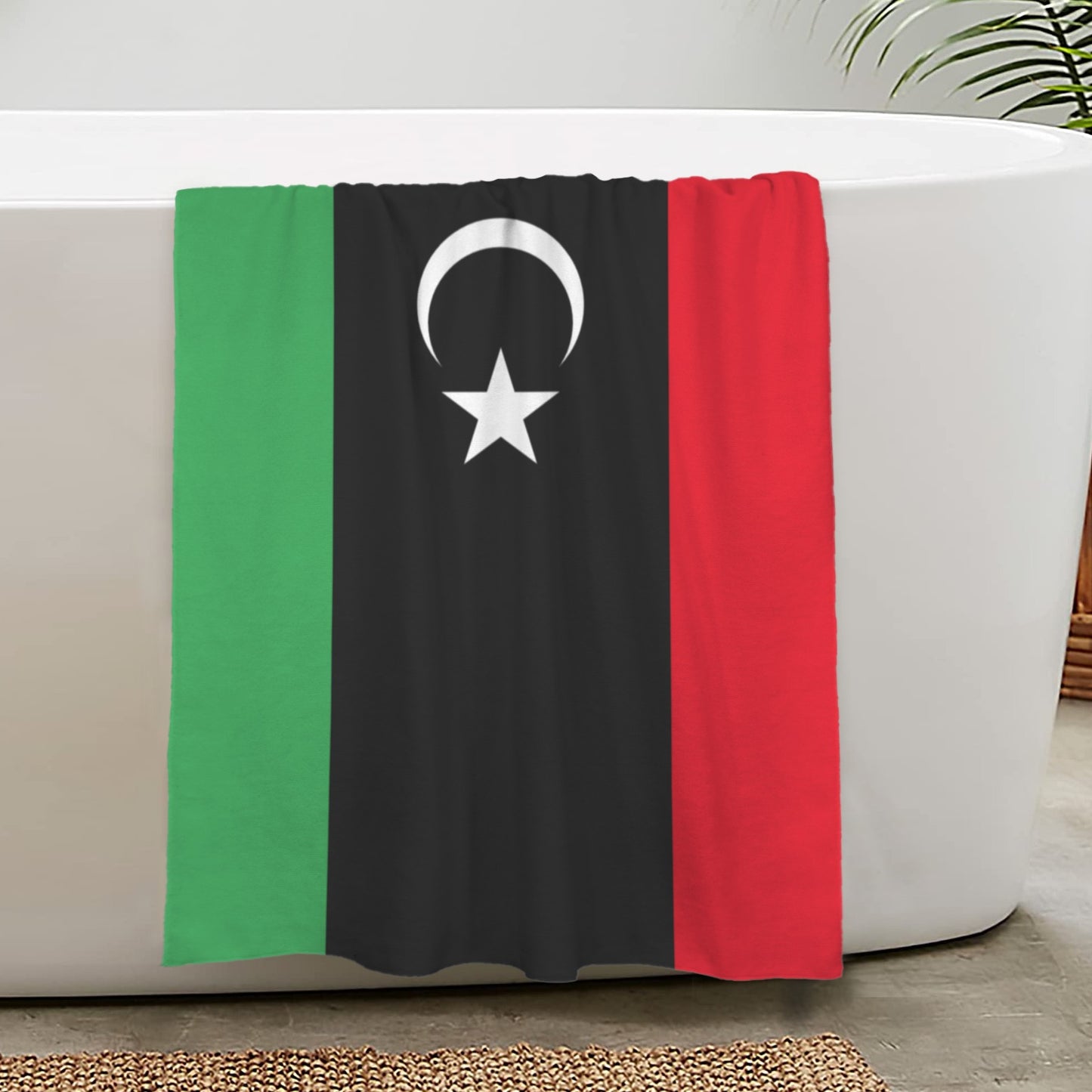 Libya Flag Inspired Custom Bath Towel 29"x58"(Made in USA)
