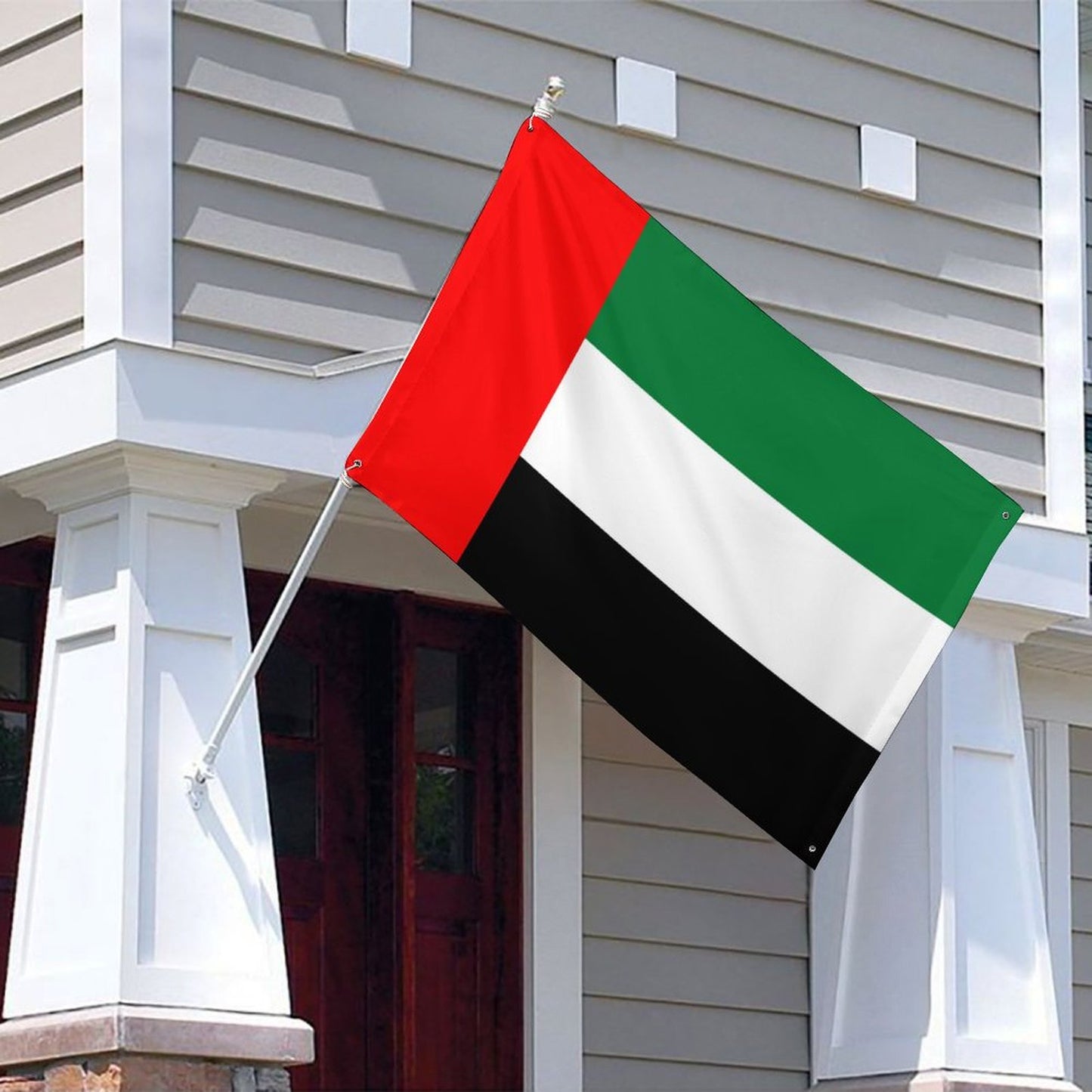 United Arab Emirates Flag Inspired Wall Mount Flag with Four Grommets (35x59 in)