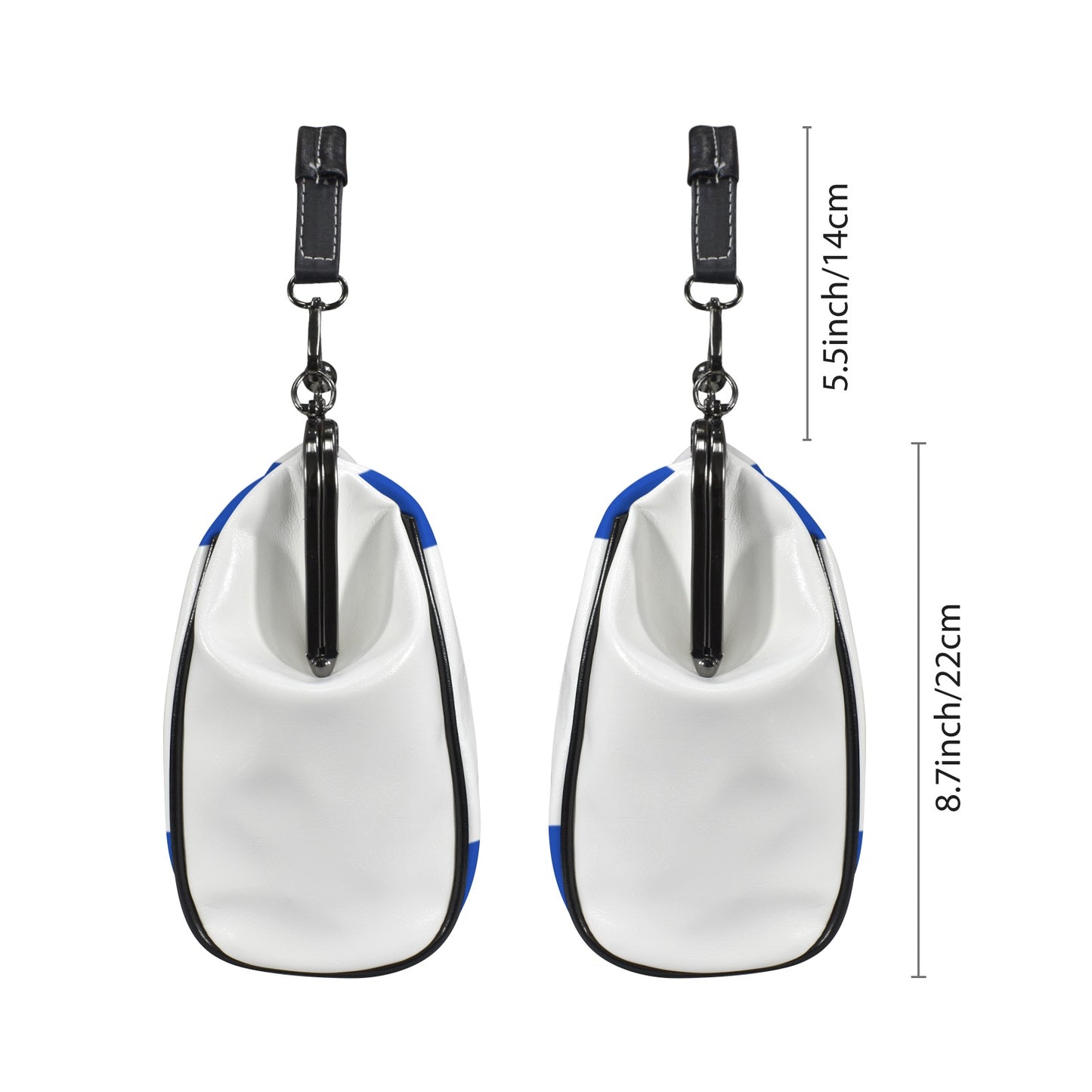 Israel Flag Inspired Kisslock Crossbody Shoulder Bag