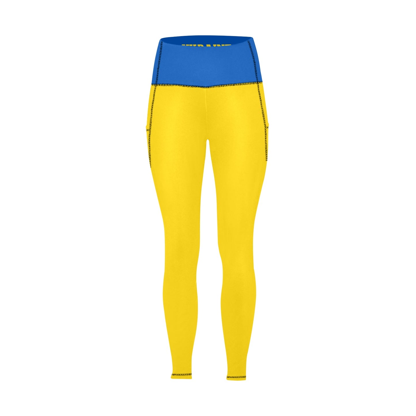 Ukraine Flag Inspired Women's High Waist Leggings with Pockets