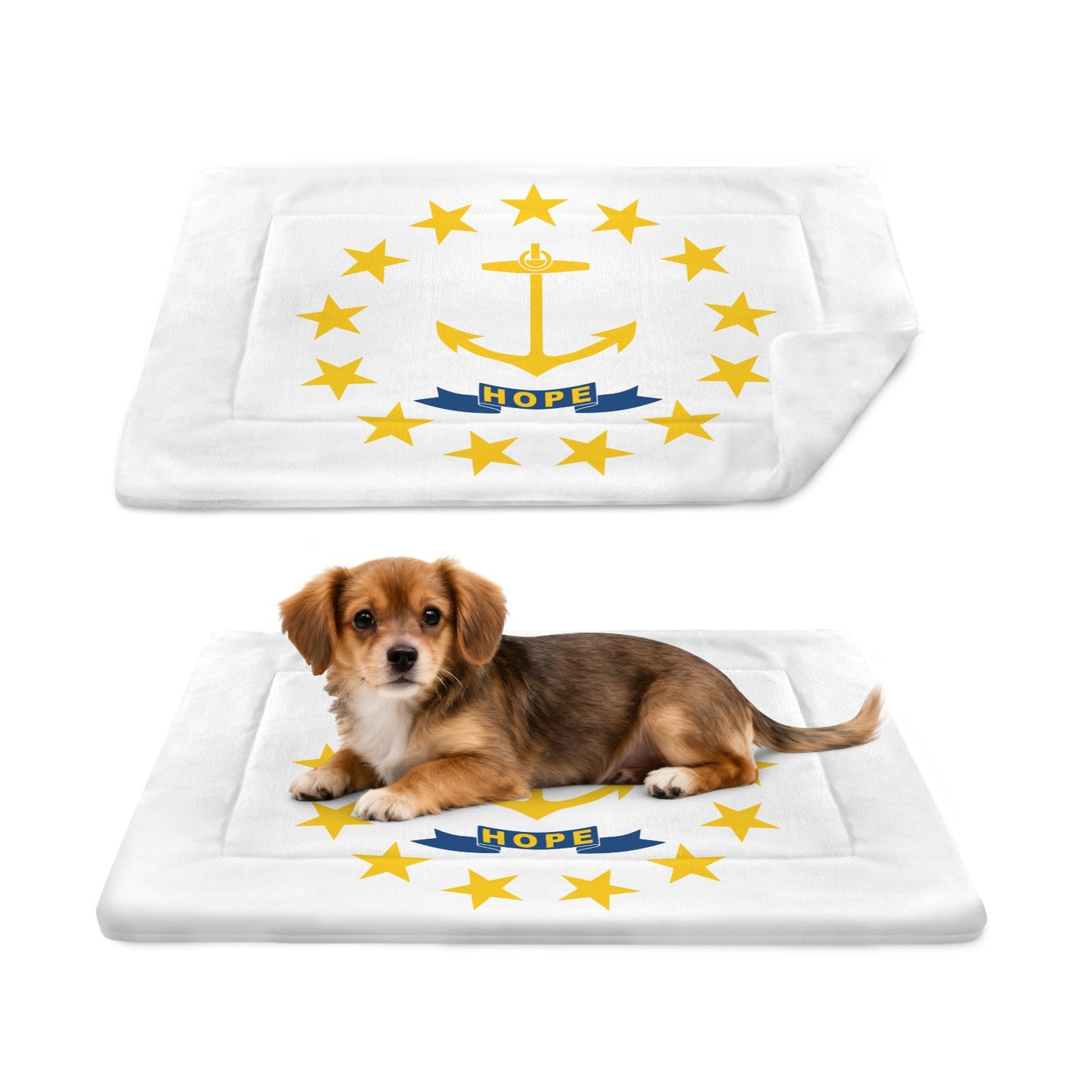 Rhode Island Flag Inspired Pet Mat 25x18inch (Made in the USA)