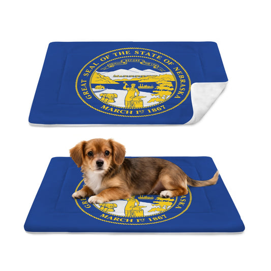 Nebraska Flag Inspired Pet Mat 25x18inch (Made in the USA)