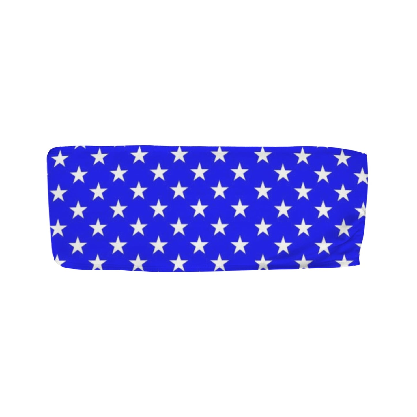 USA/Anerican Flag Inspired White Stars on Bright Blue Bandeau Tube Bikini Top