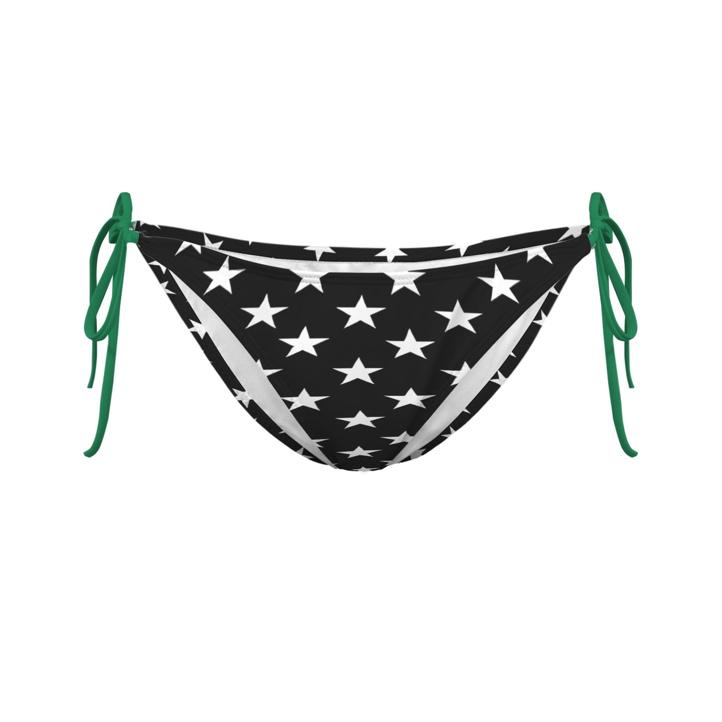 Thin Green Line Flag Inspired Stars Sexy Halter Bikini Bottom