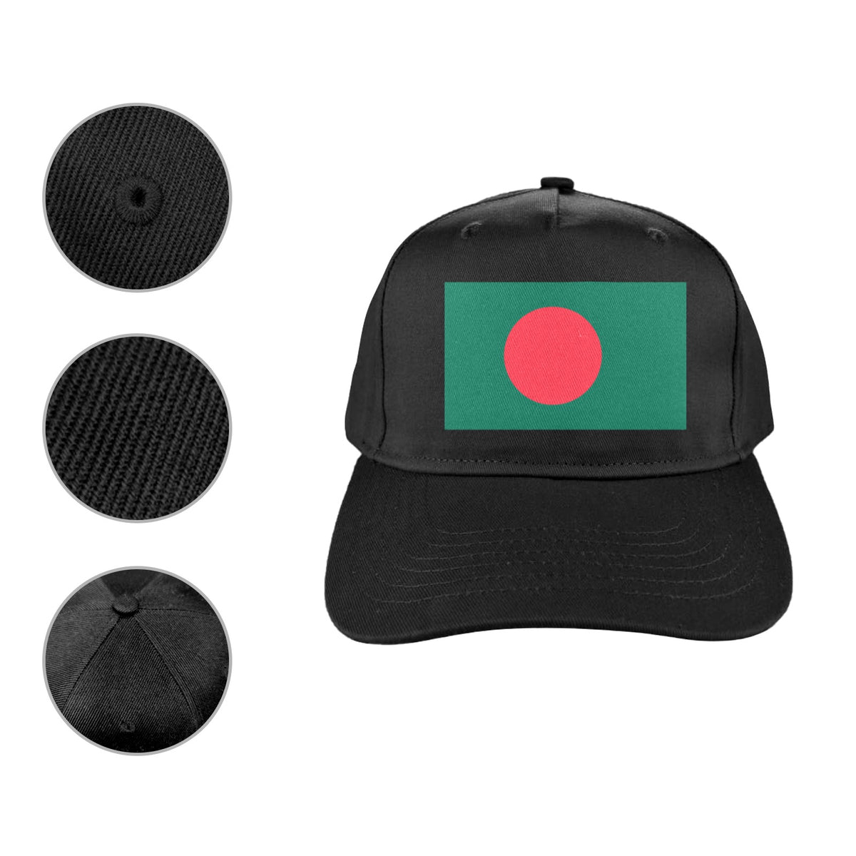 Bangladesh Flag Inspired Baseball Cap | Printed in the  USA