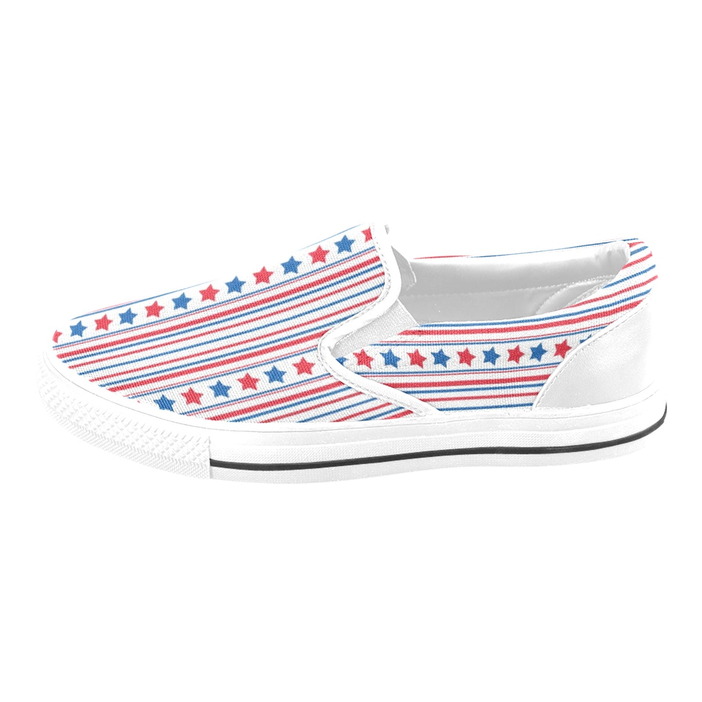 USA/American Flag Inspired Stars & Stripes Pattern Men's Slip-on Canvas Shoes