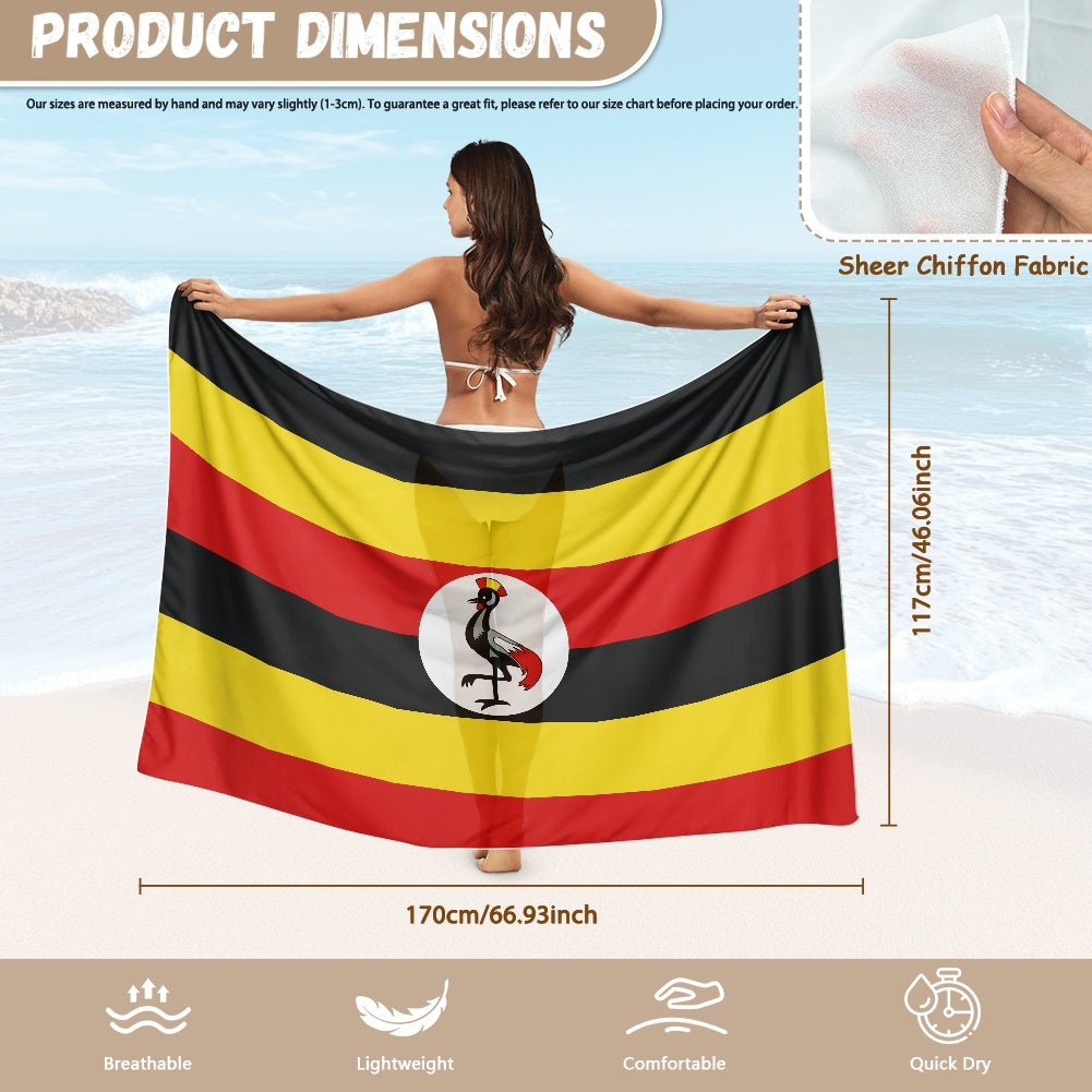Uganda Flag Inspired Bikini Cover-Up