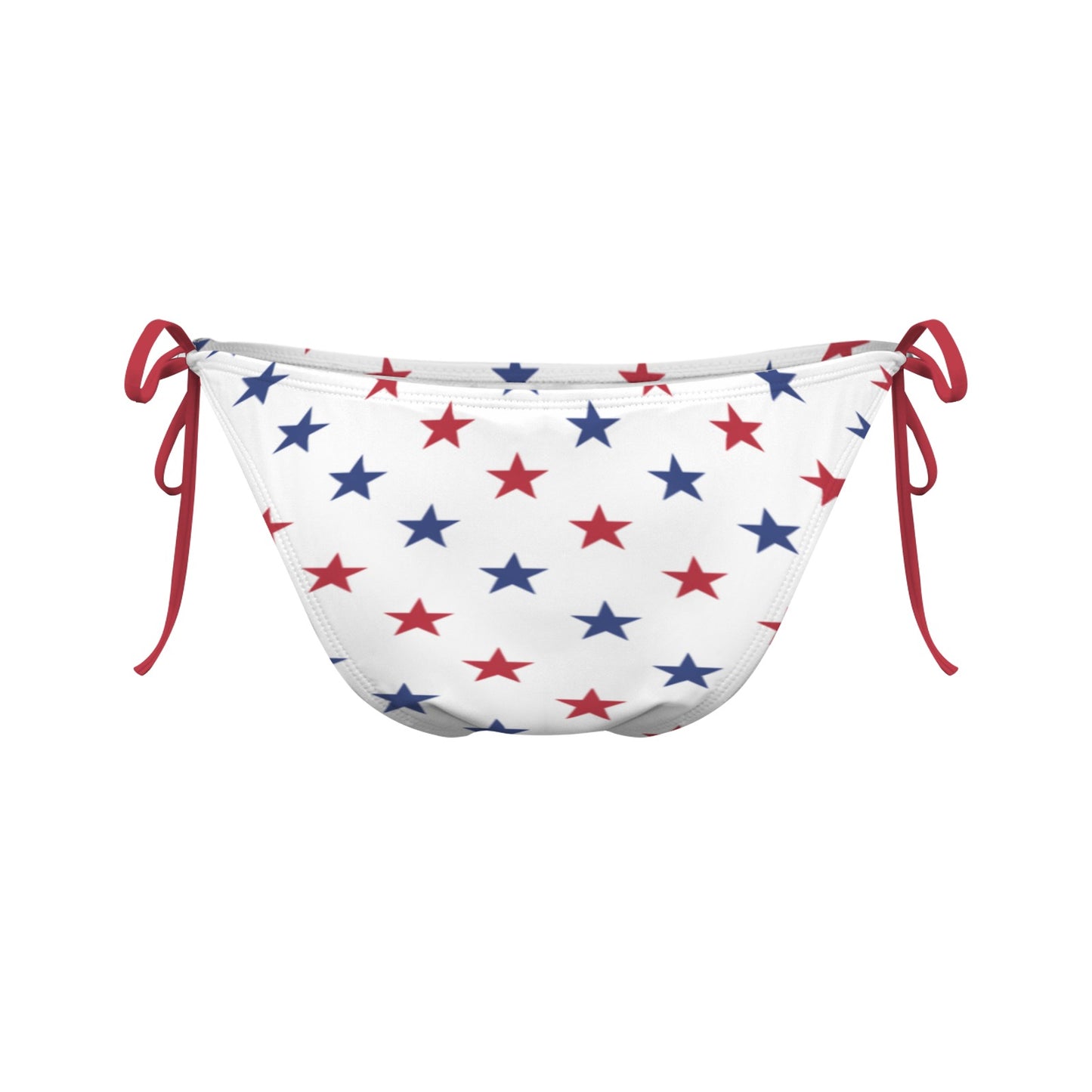 USA/American Flag Inspired Red and Blue Stars Side-Tie Bikini Bottom