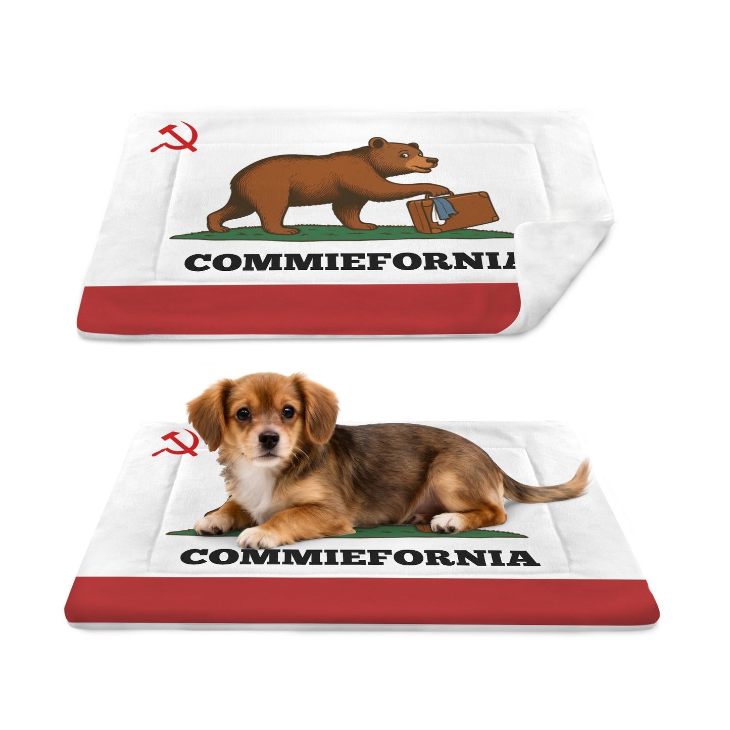 California Flag Inspired (COMMIEFORNIA) Pet Mat 25x18inch (Made in the USA)