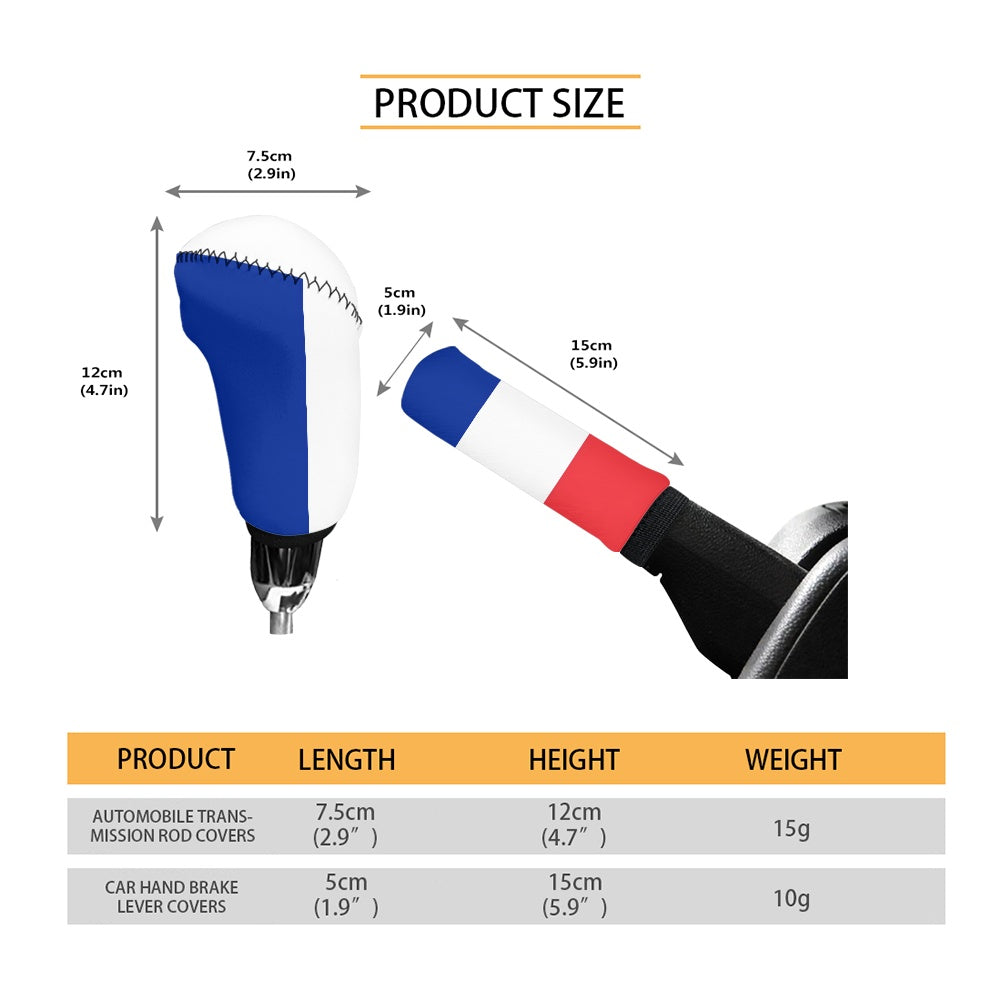 France Flag Inspired Gear Lever Cover+Hand Brake Cover
