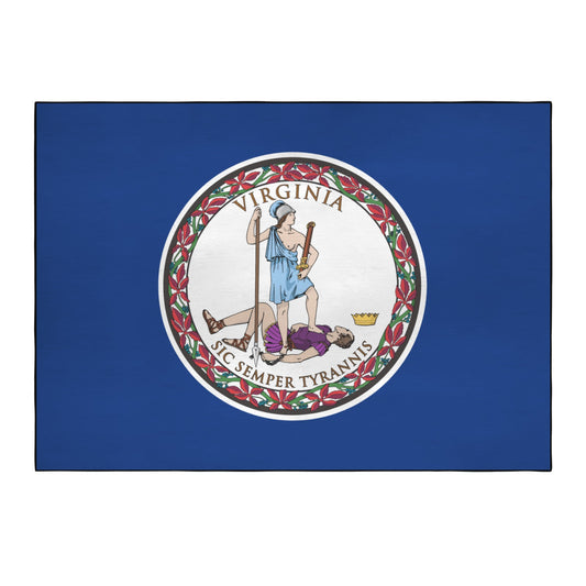 Virginia Flag Inspired 84x60 Inch Area Rug with Black Binding (Made in the USA)