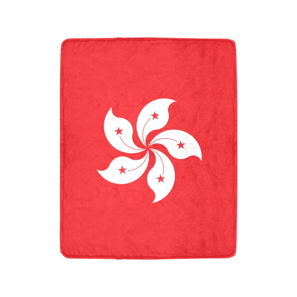 Red blanket with Hong Kong flag design, Luv My Flag.