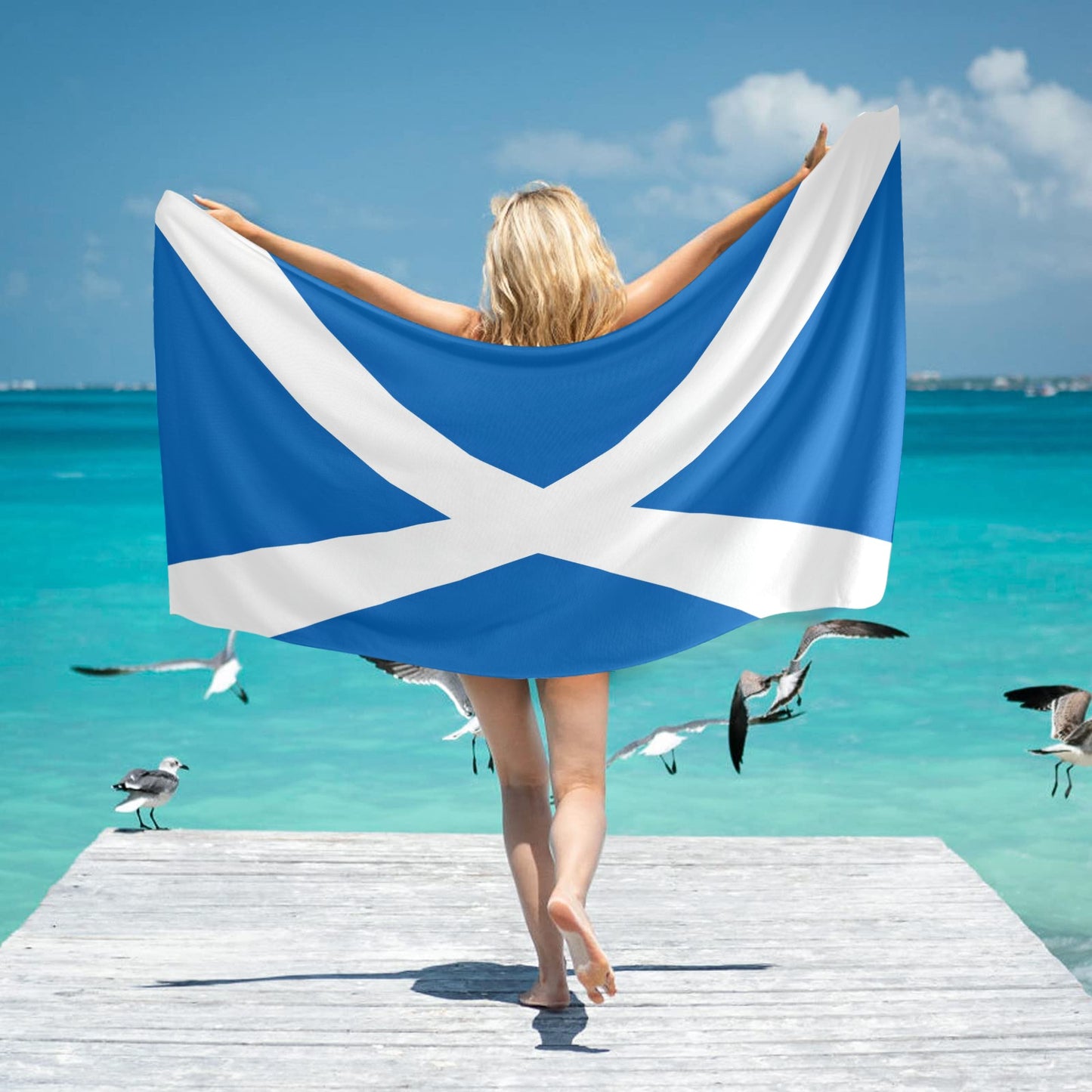 Scotland Flag Beach Towel 31"x71" (Made in USA)