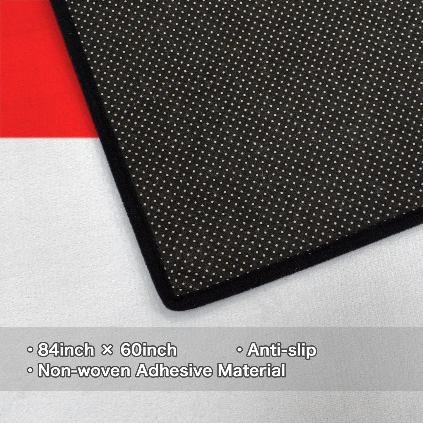 Indonesia Flag Inspired 84x60 Inch Area Rug with Black Binding (Made in the USA)