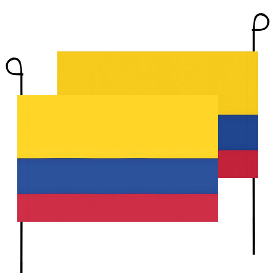 Two Colombian flags from Luv My Flag, brightly colored.