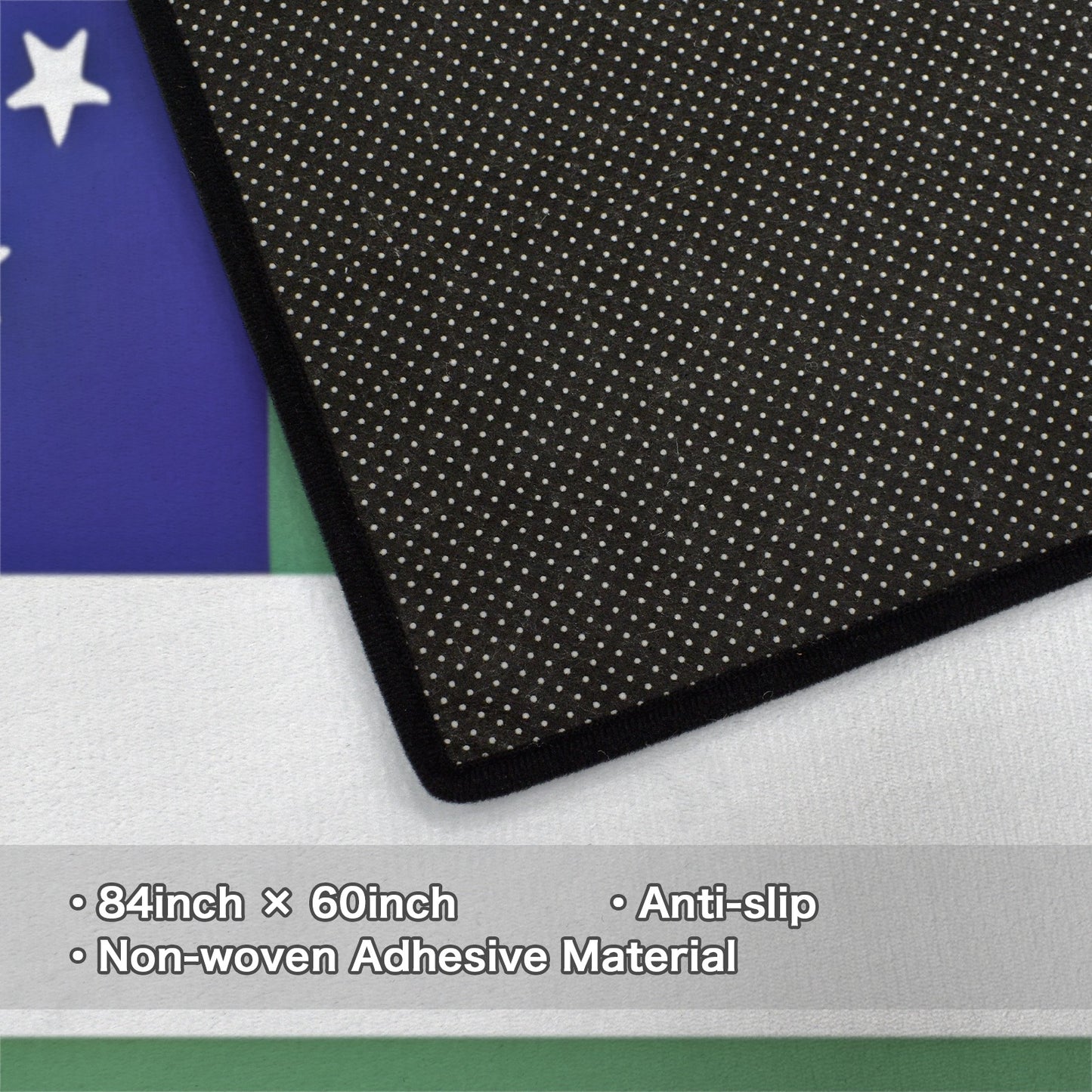 NYPD Flag Inspired 84x60 Inch Area Rug with Black Binding (Made in the USA)