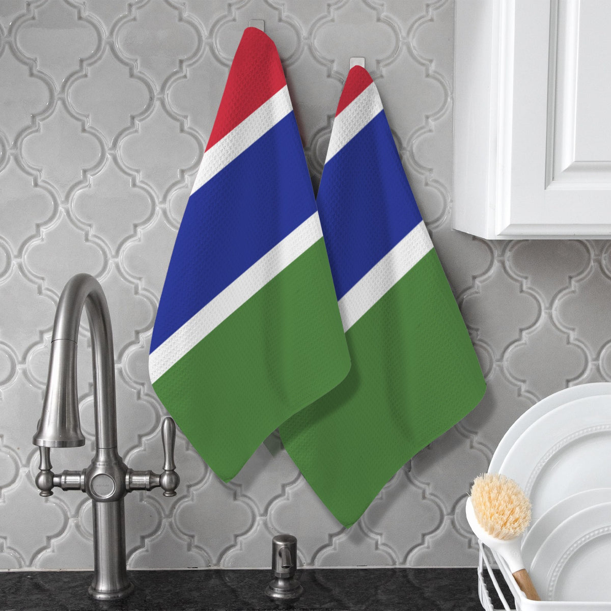 Gambia Flag Inspired Kitchen Towel 40X60cm (Pack of 2) | Printed In the USA