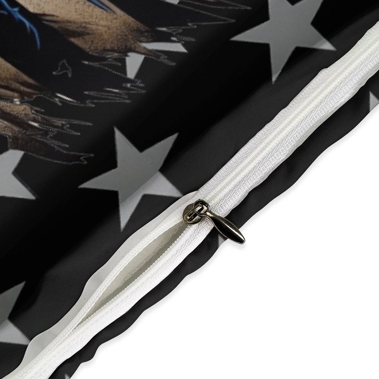 Thin Blue Line Flag Inspired Snake 3-Piece Bedding Set (1 Duvet Cover + 2 Pillow Shams) – 102"×90"