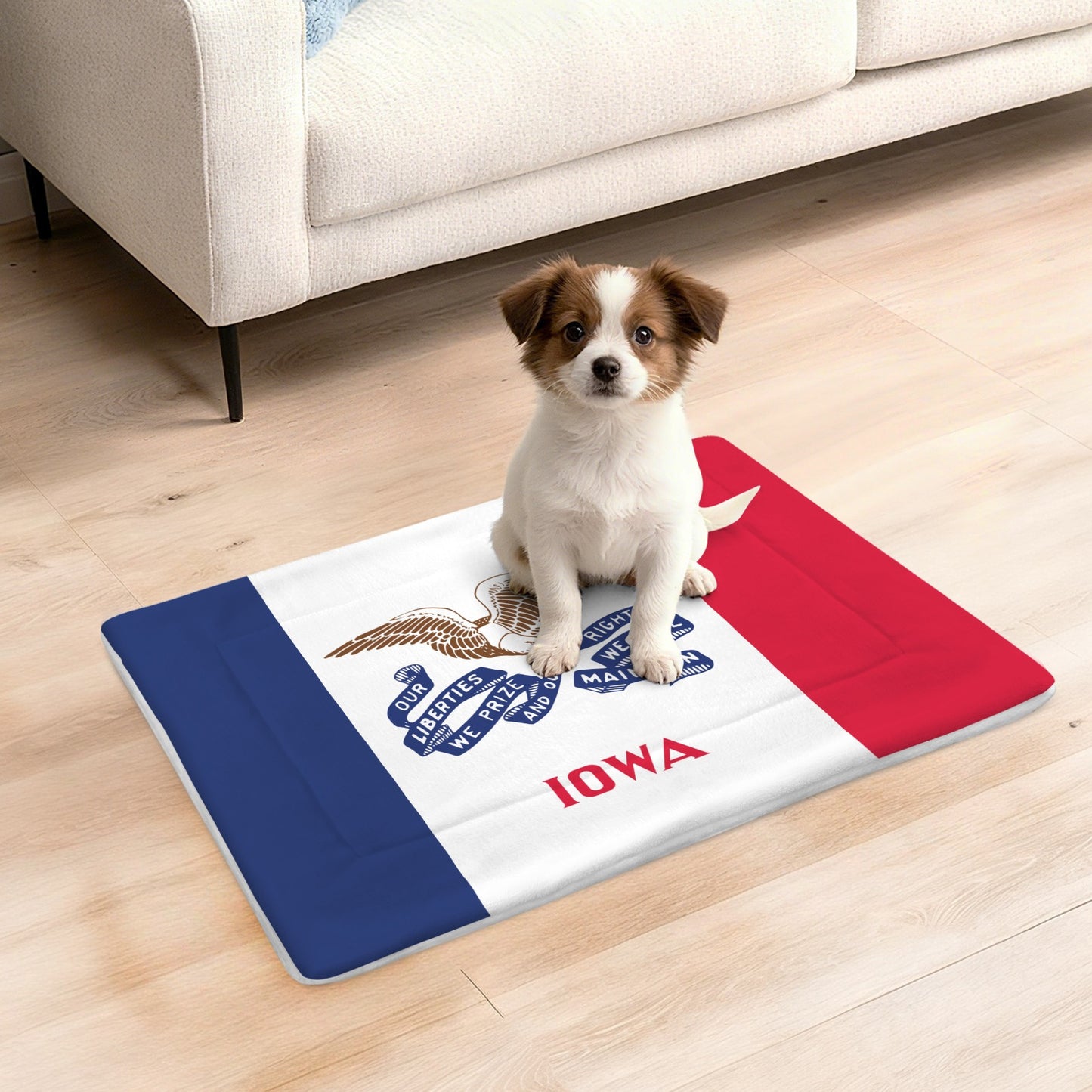 Iowa Flag Inspired Pet Mat 25x18inch (Made in the USA)