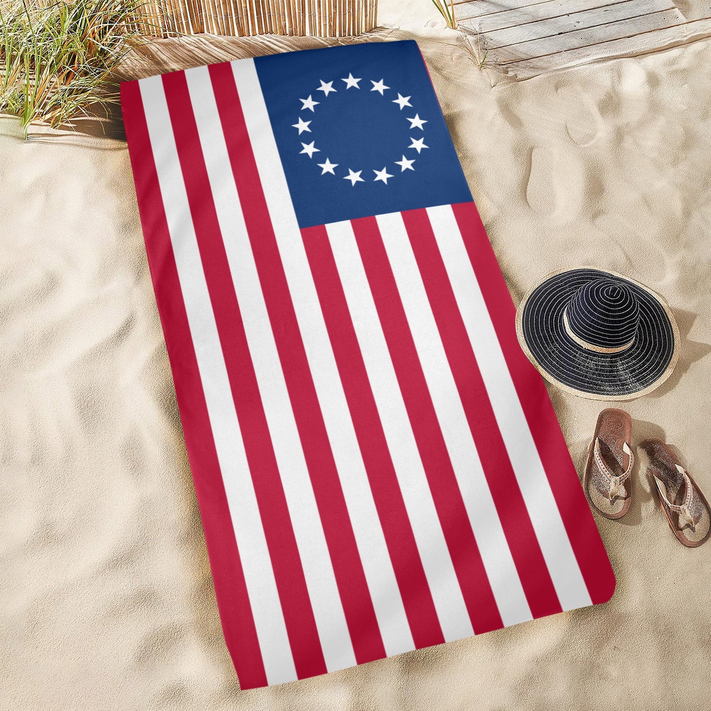 Betsy Ross Flag Beach Towel 31"x71" (Made in USA)