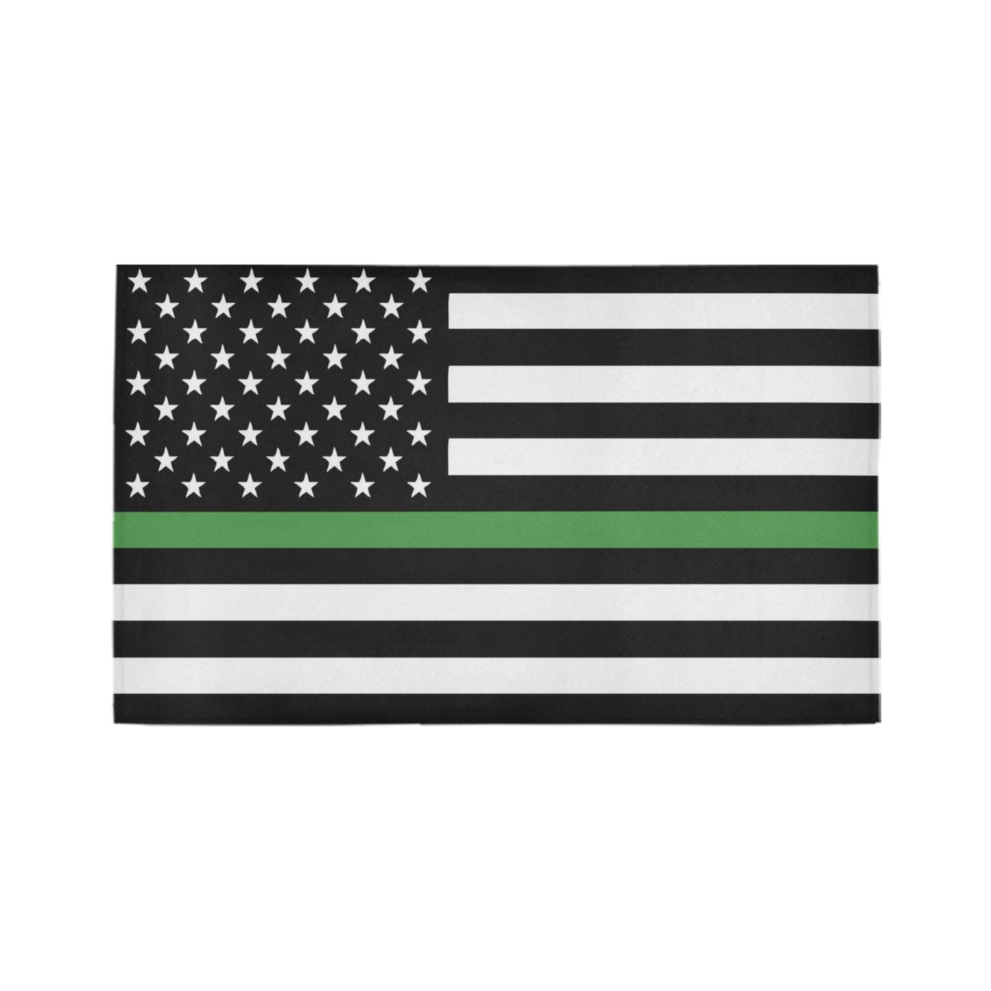 Thin Green Line Flag Inspired Doormat 30" x 18" (Sponge Material)