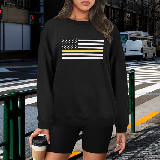 Thin Gold Line Flag Unisex Fleece Sweatshirt (Made in the USA)
