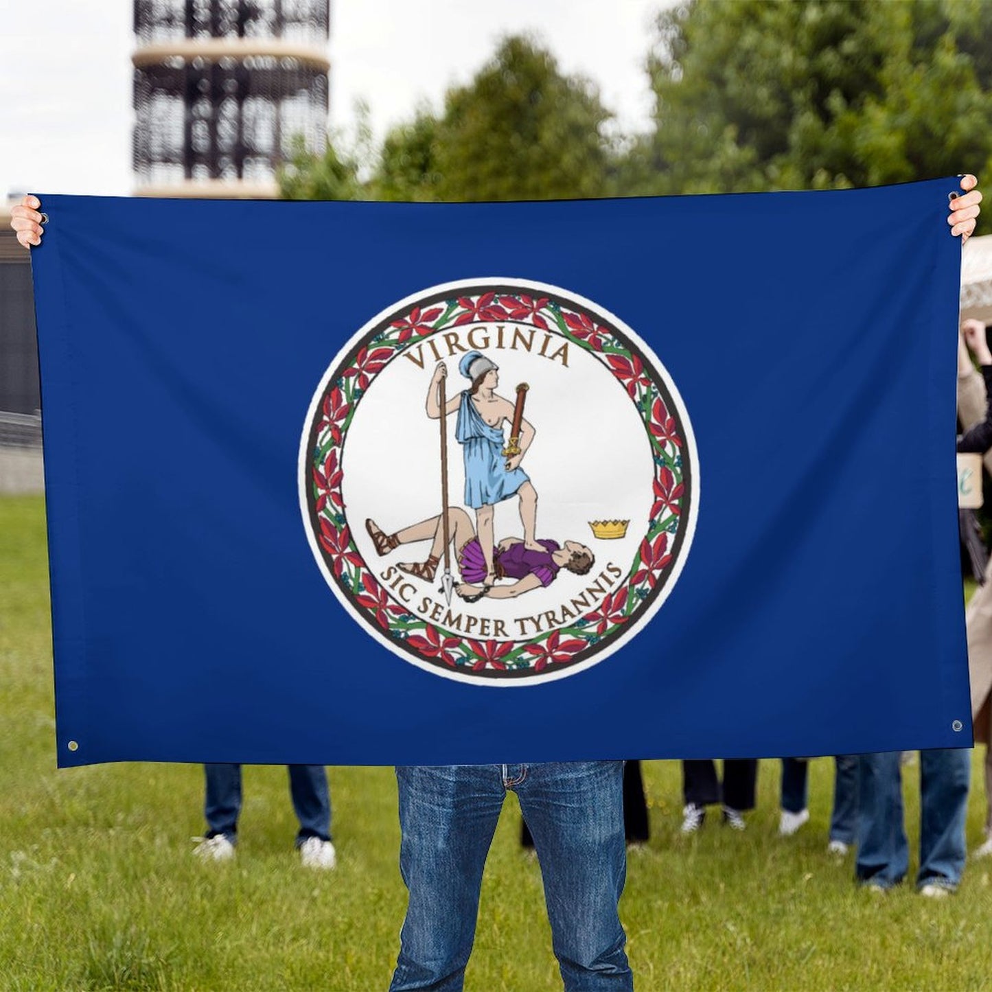 Virginia Flag Inspired Wall Mount Flag with Four Grommets (35x59 in)