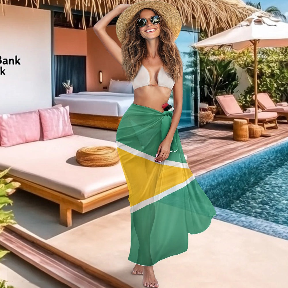 Guyana Flag Inspired Bikini Cover-Up