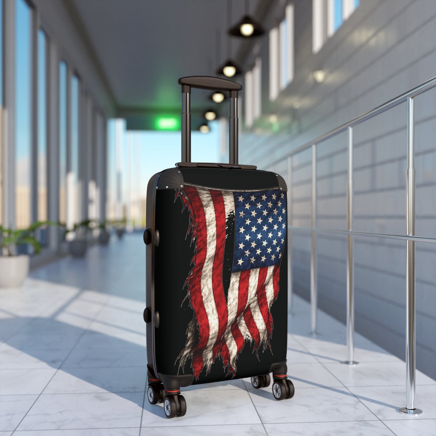 Tattered USA/American Flag Inspired Suitcase