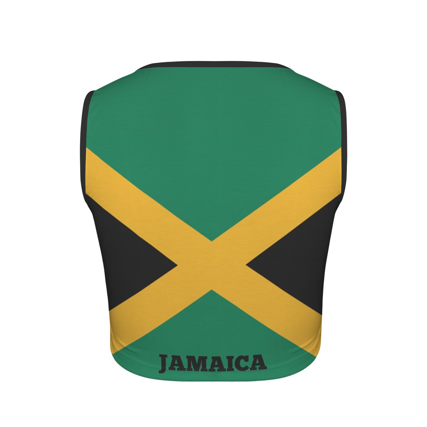 Jamaica Flag Inspired Square Neck Crop Tank Tops