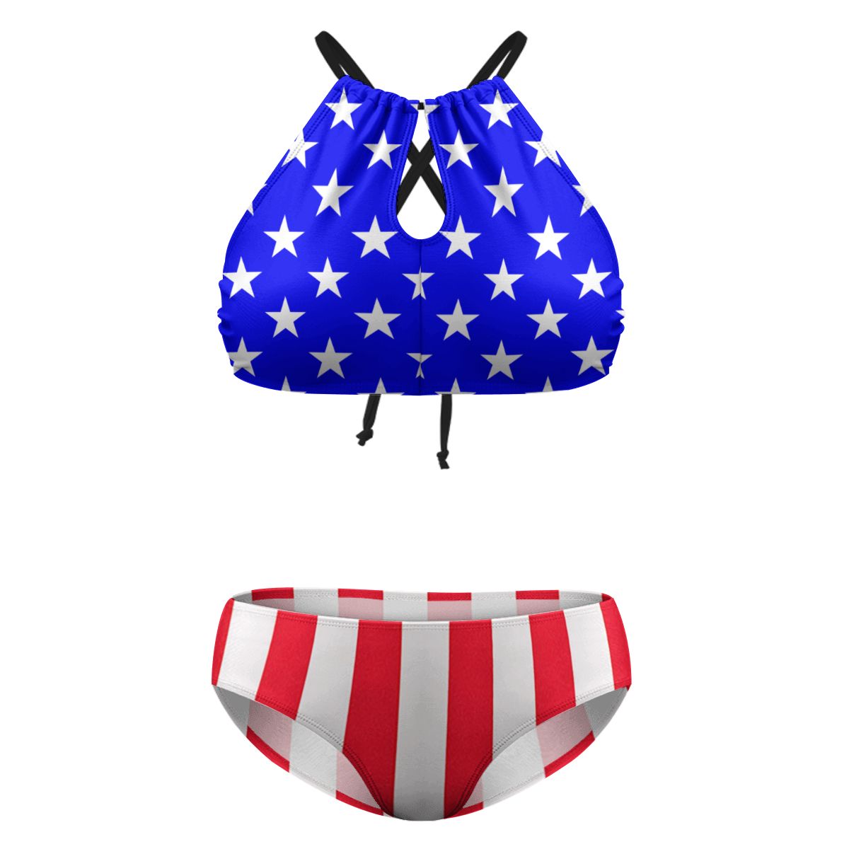USA/American Flag Inspired Plus Size High Waisted Bikini
