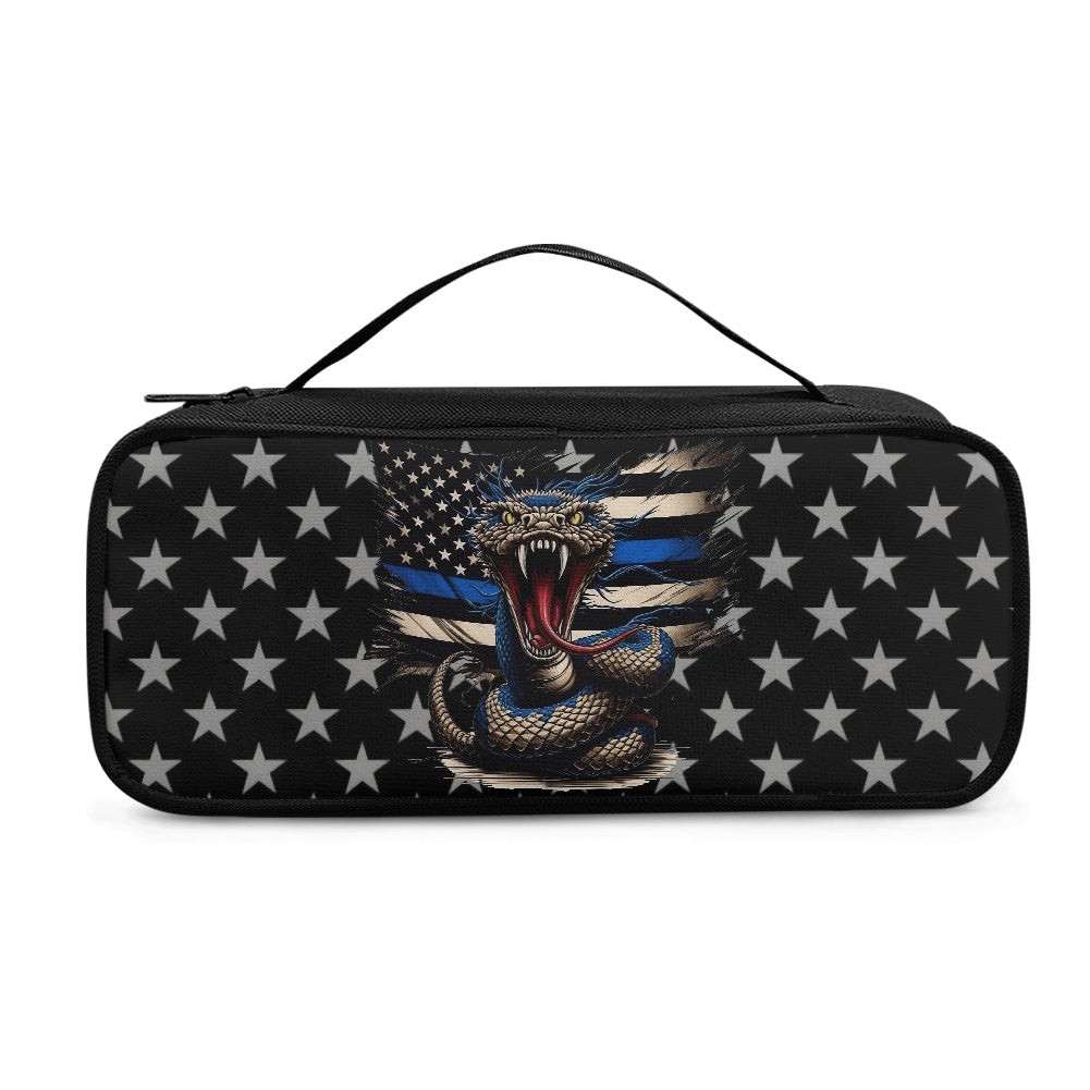 Thin Blue Line Flag Inspired Snake Stethoscope Storage Bag