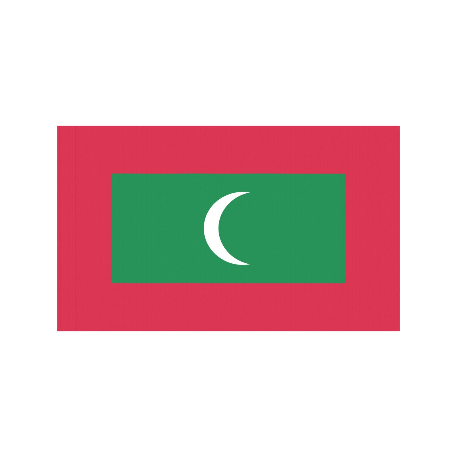 Luv My Flag Maldives flag with red, green, crescent design.