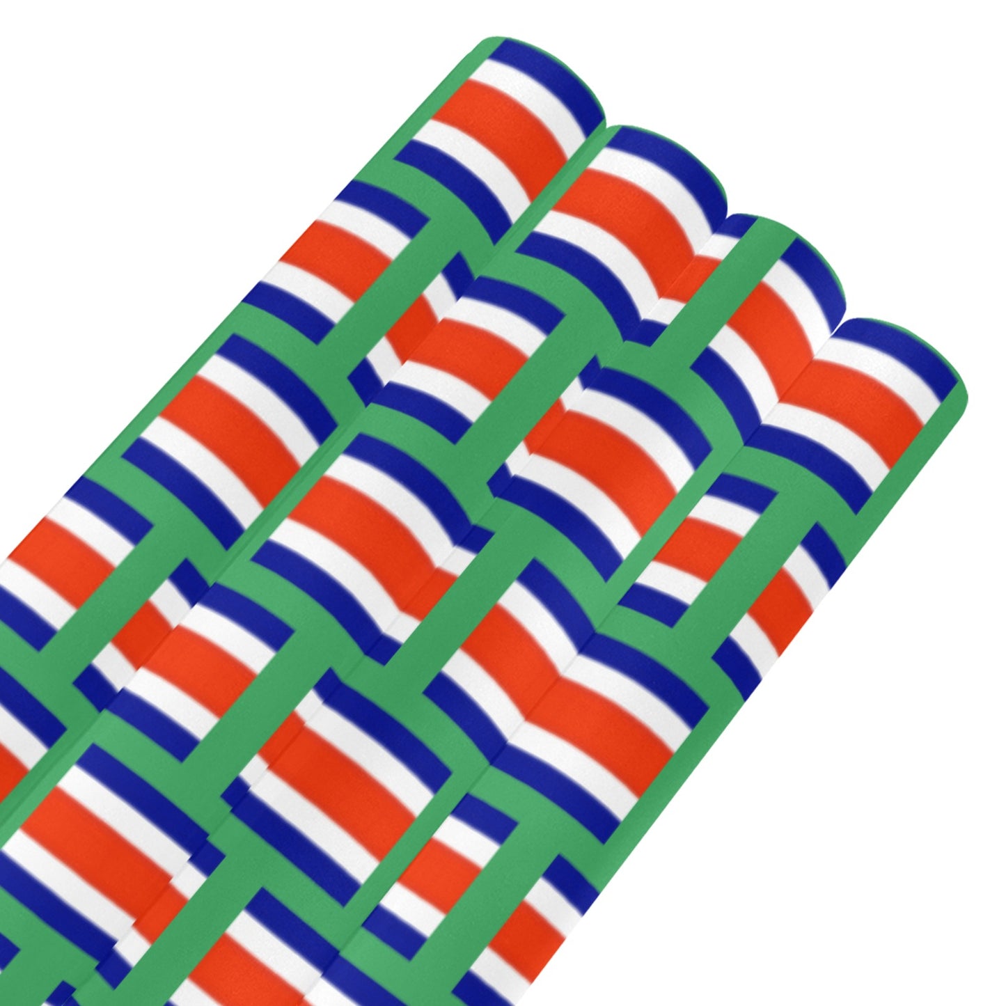 Costa Rica Flag Inspired Custom Gift Wrapping Paper 58"x 22.5" (4 Rolls)