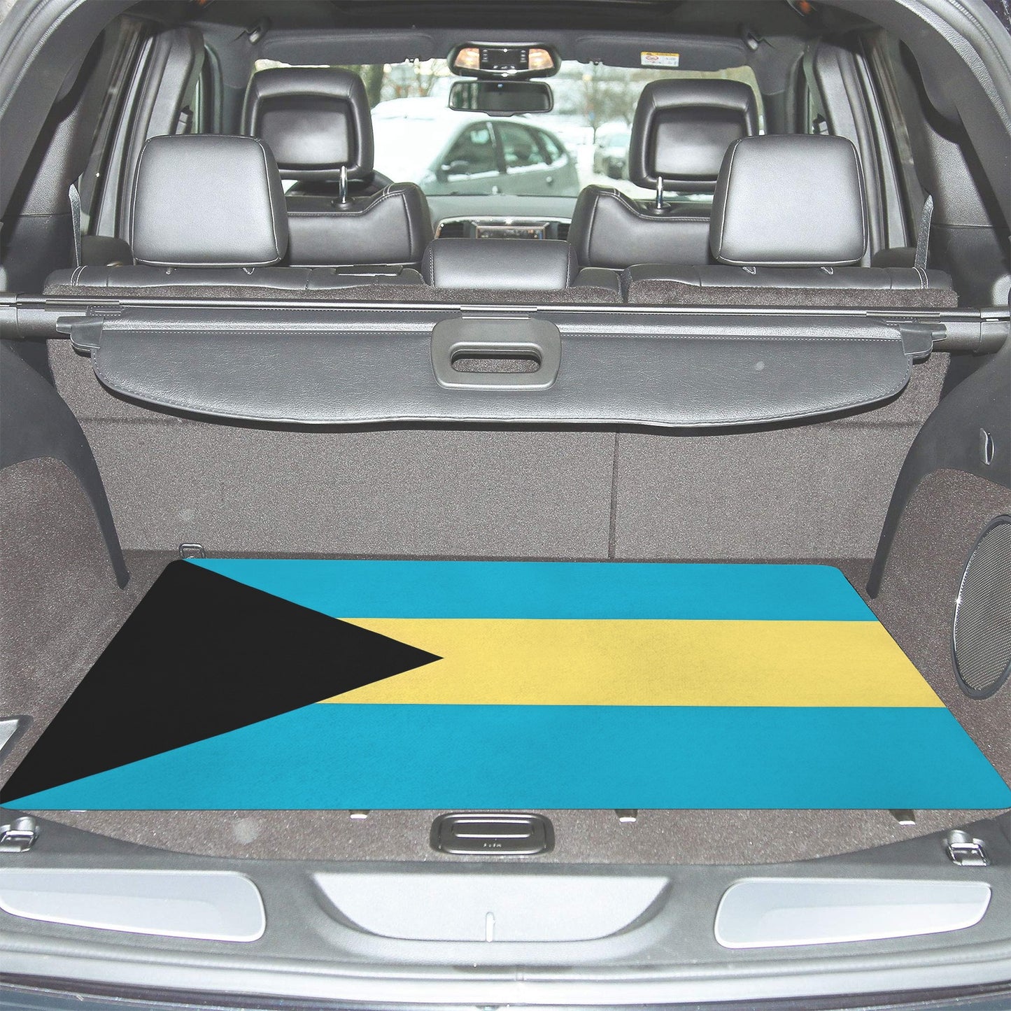 Bahamas Flag Inspired Car Trunk Mat 100 × 75 cm / 39.4 × 30 in Printed in the USA