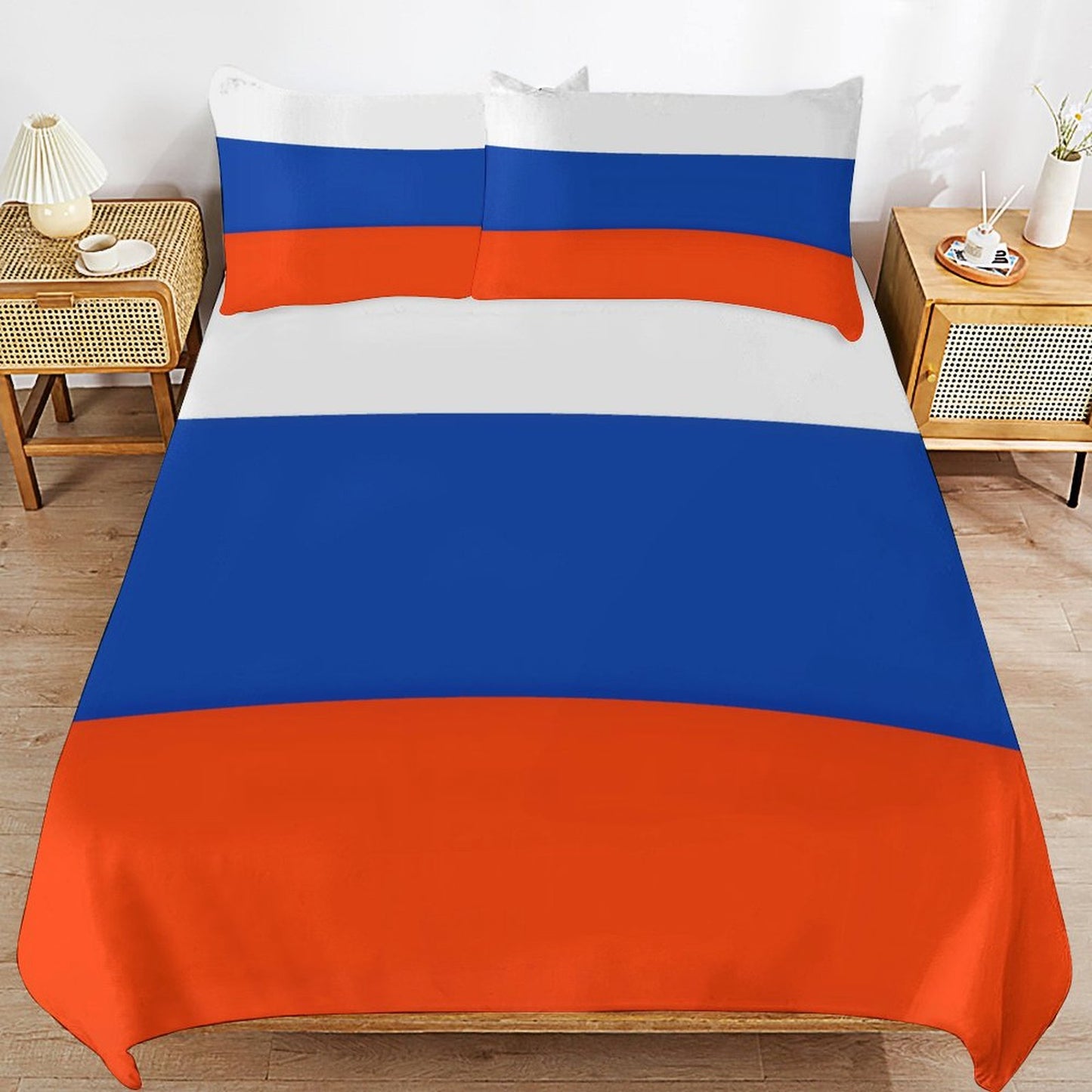 Russia Flag Inspired 3-Piece Bedding Set (1 Duvet Cover + 2 Pillow Shams) – 102"×90"