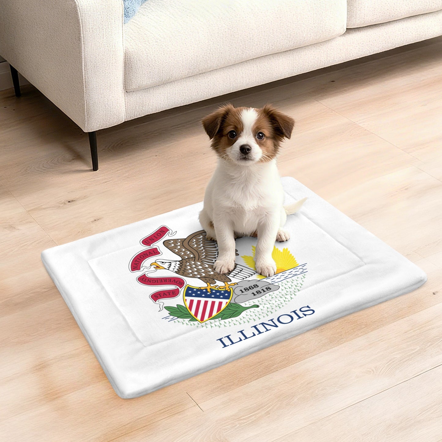 Illinois Flag Inspired Pet Mat 25x18inch (Made in the USA)