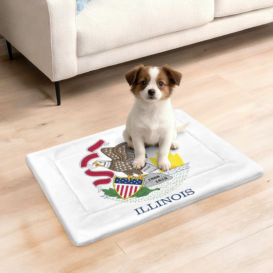 Illinois Flag Inspired Pet Mat 25x18inch (Made in the USA)