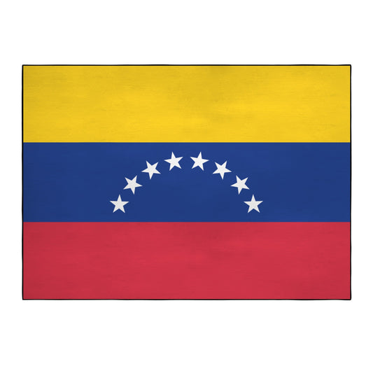 Venezuela Flag Inspired 84x60 Inch Area Rug with Black Binding (Made in the USA)