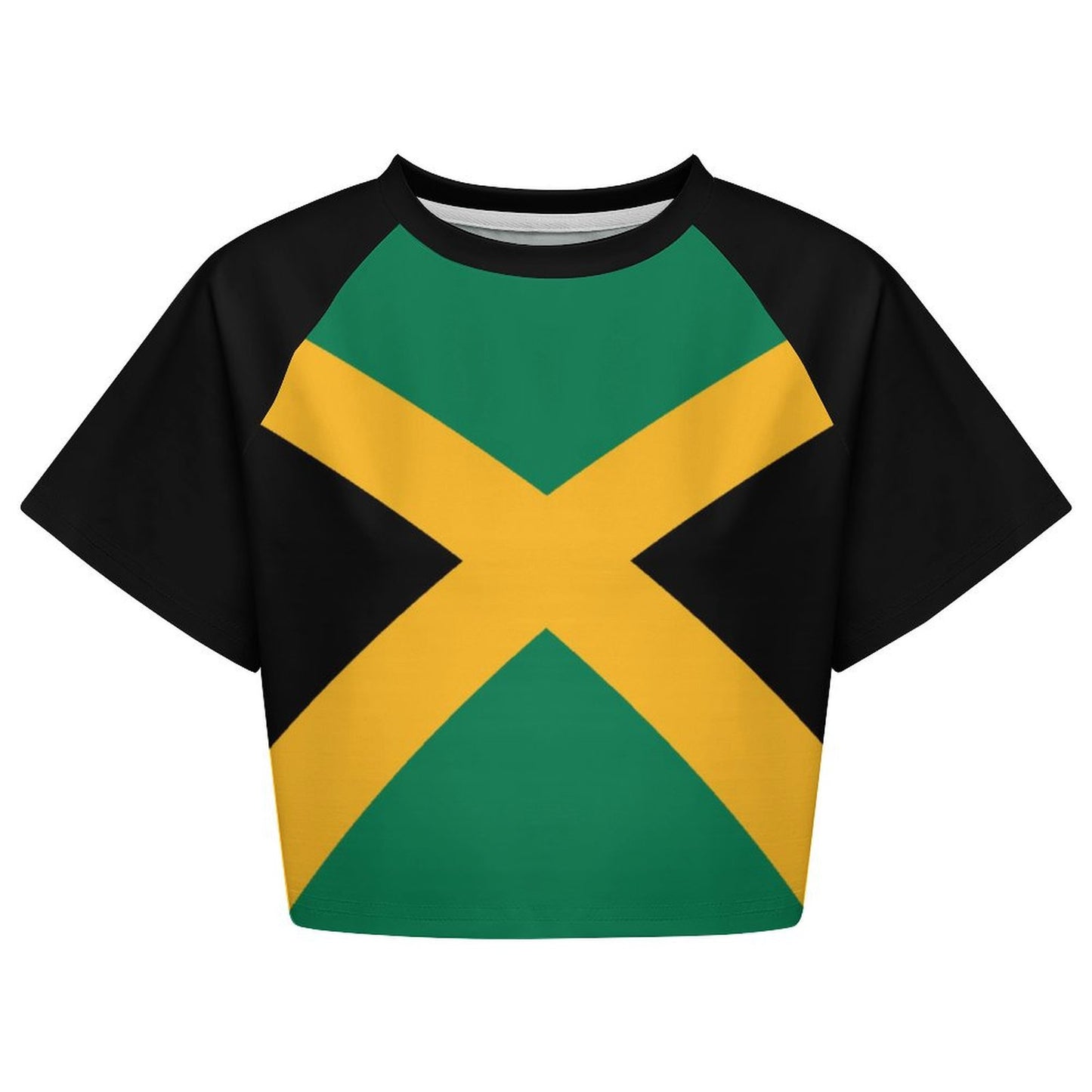 Jamaica Flag Inspired Women's Cropped Shirt