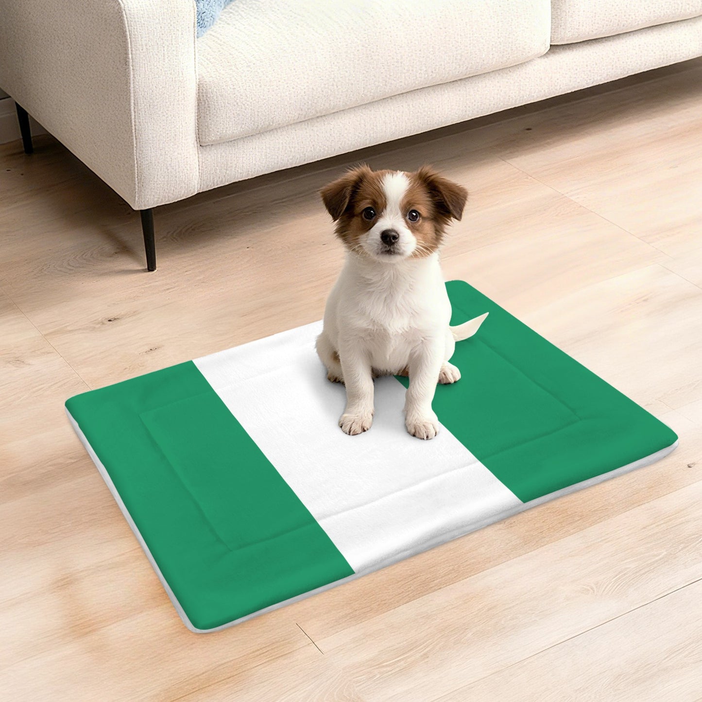 Nigeria Flag Inspired Pet Mat 25x18inch (Made in the USA)