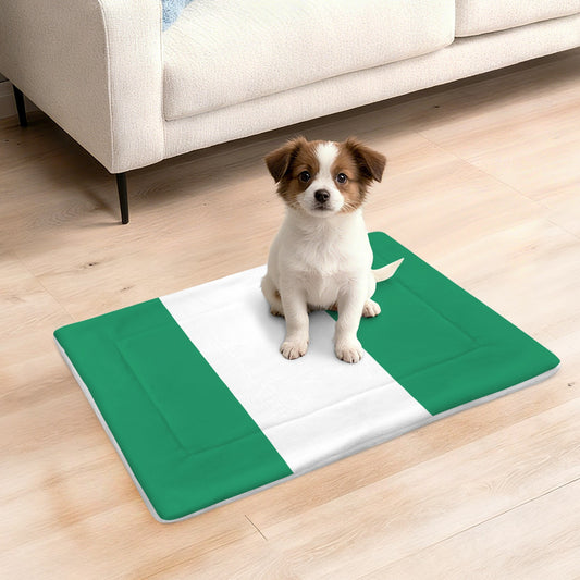 Nigeria Flag Inspired Pet Mat 25x18inch (Made in the USA)