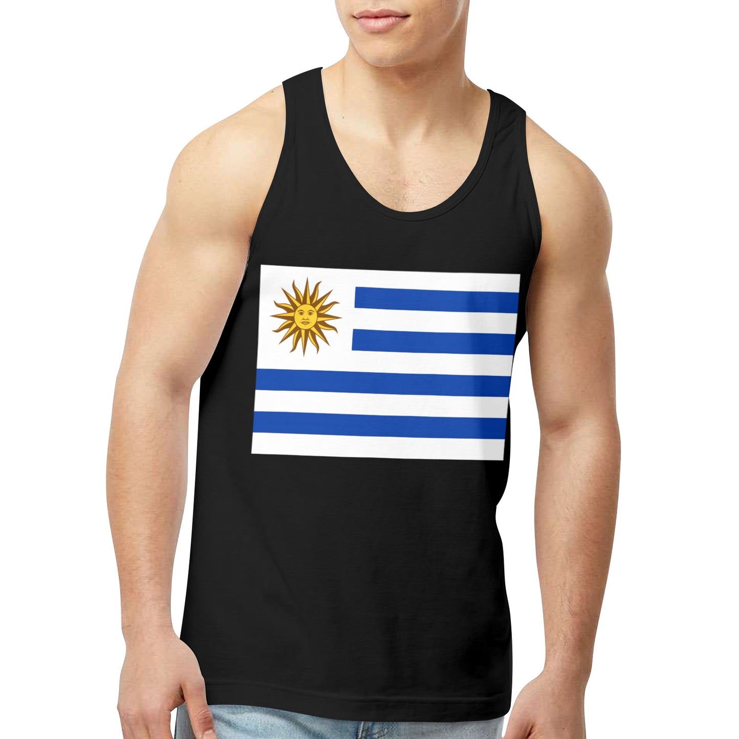 Uruguay Flag Men's Tank Top (Front Printing) | Ships from USA
