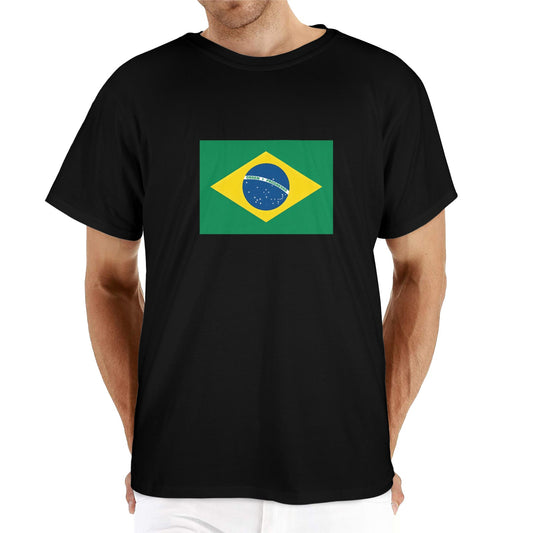 Brazil Flag Inspired Men's Heavy Cotton T-Shirt (Made in the USA)
