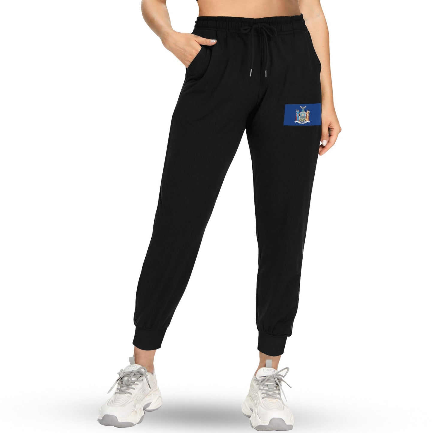 New York Flag Inspired Unisex Fleece Sweatpants (Left Printing) | Ships from USA