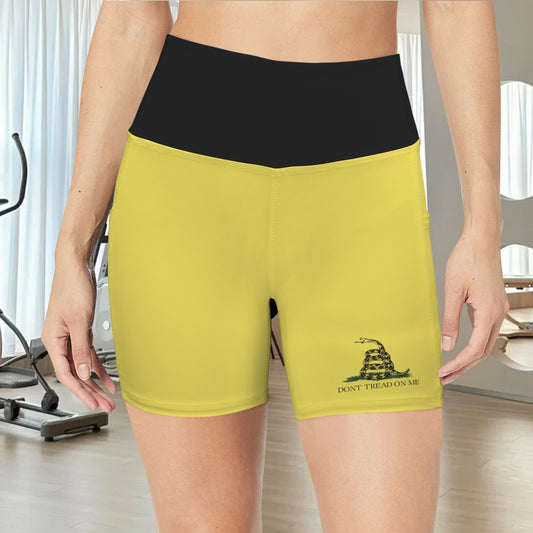 Gadsden Flag Inspired Pocket Yoga Active Shorts