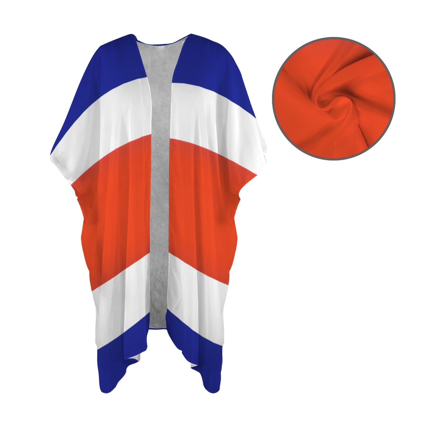 Costa Rica Flag Inspired Women's Long Cover Up