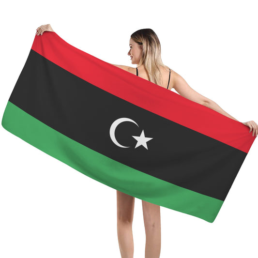 Libya Flag Inspired Custom Bath Towel 29"x58"(Made in USA)