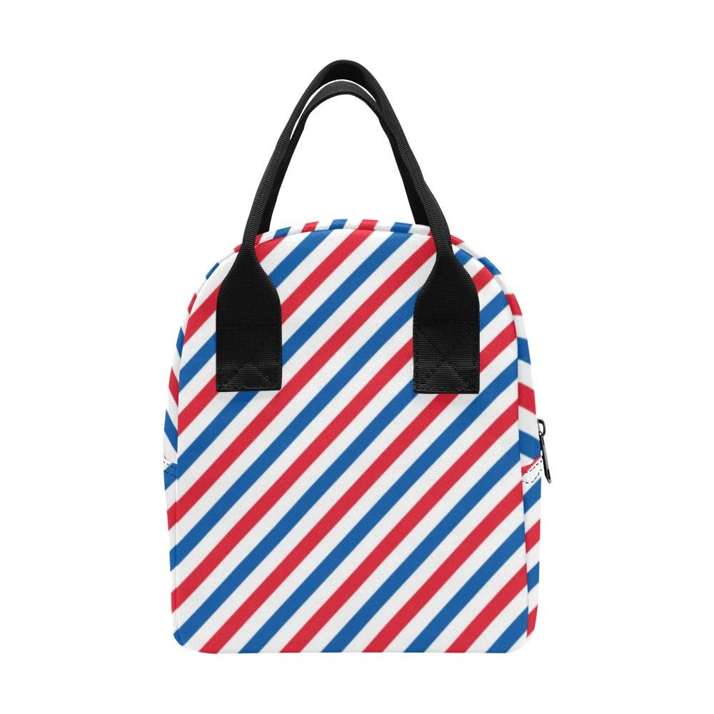 USA/American Flag Inspired Striped Pattern Insulated Lunch Bag